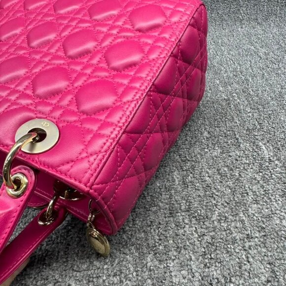 Dior Lady Lambskin Pink Leather Medium Satchel Bag ccofb1450-102525 - Picture 5 of 16